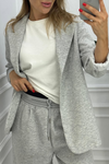Women Collar Jacket+ Pants Commuting Style Set