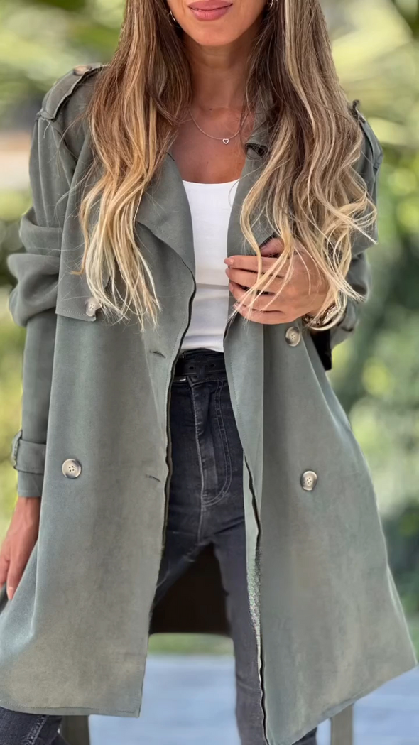 Womens Lapel Temperament Casual Coat