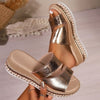 Women's Silver Zipper Hollow Fashion Sandals