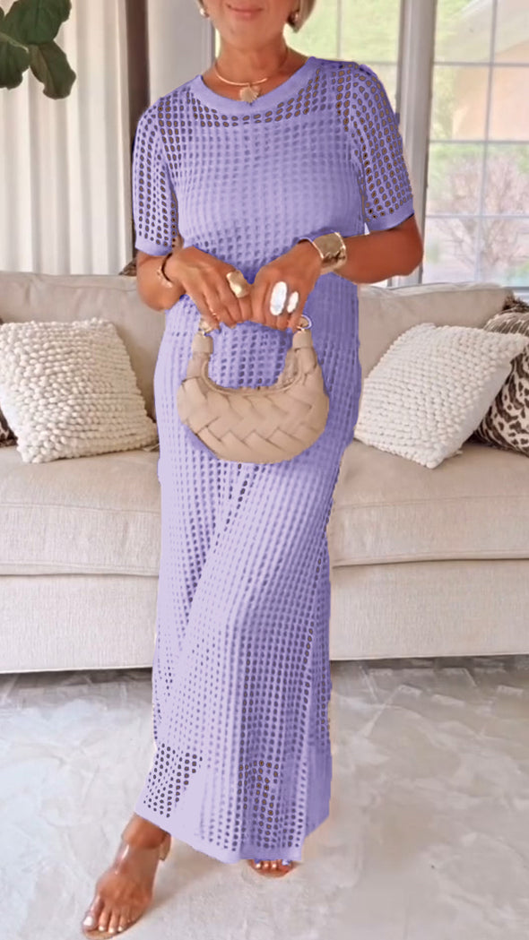Women's Round Neck Hollow Air Quality Two-piece Dress