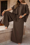 Women's Round Neck Cotton and Linen Casual Suit