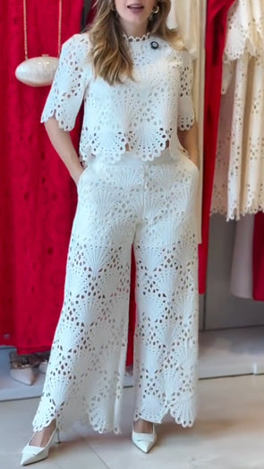 Women's Round Neck Hollow Quality Leisure Suit