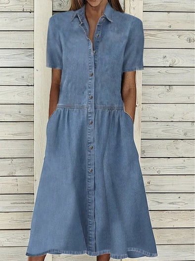 Ladies' Lapel Breasted Casual Dress