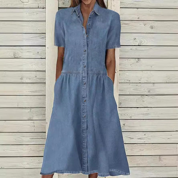 Ladies' Lapel Breasted Casual Dress