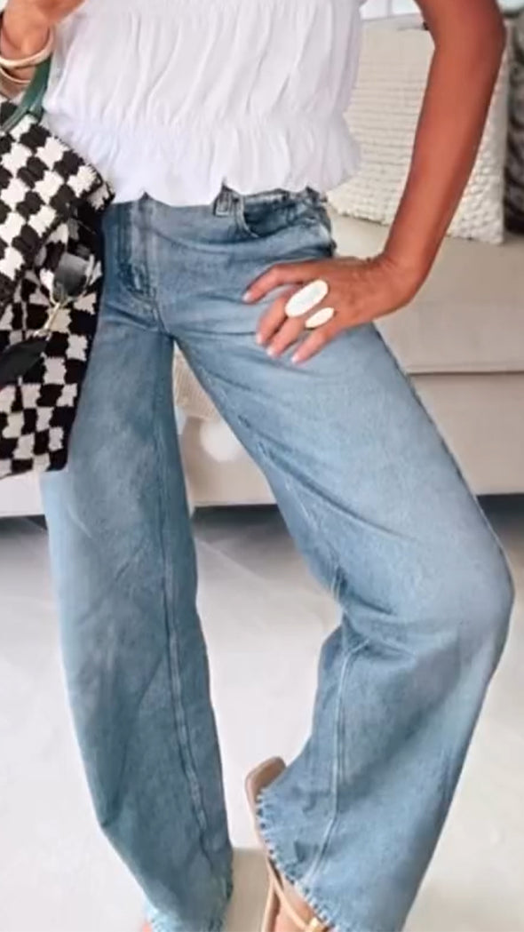 Ladies' Washed Casual Jeans