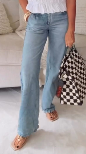 Ladies' Washed Casual Jeans