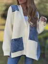 Women Spliced Knitted Casual Cardigan