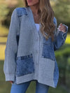 Women Spliced Knitted Casual Cardigan