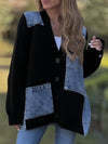 Women Spliced Knitted Casual Cardigan