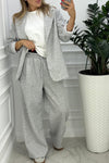 Women Collar Jacket+ Pants Commuting Style Set