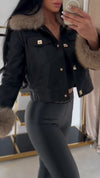 Women Fur Collar Leather Temperament Casual Jacket