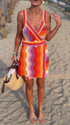 Ladies Suspenders Colorful Leisure Vacation Style Dress