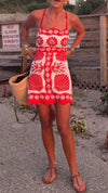 Ladies Suspender Printed Casual Vacation Style Dress