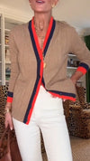 Women Round Neck Breasted Casual Cardigan Sweater