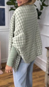 Ladies Printed Spliced Knitted Casual Cardigan