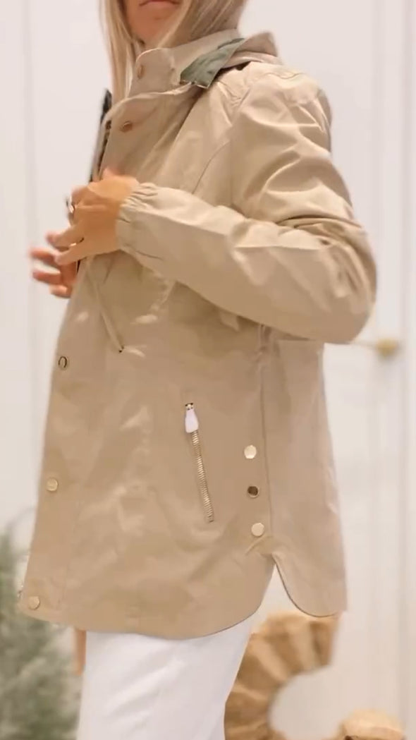 Women Hooded Can Be Worn On Both Sides Casual Jacket