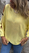 Ladies Round Neck Sleeve Hollowed Out Casual Top