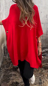 Women V-neck Solid Color Casual Top