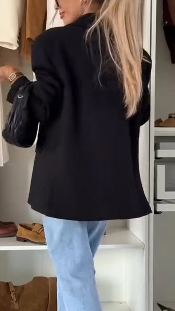 Ladies Lapel Solid Color Temperament Commuter Jacket