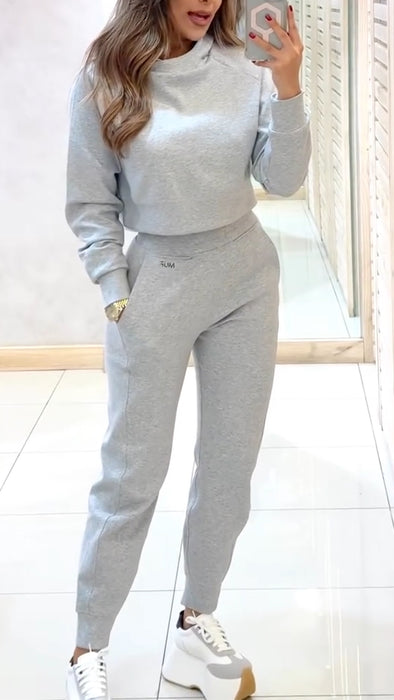 Women Round Neck Casual Suit