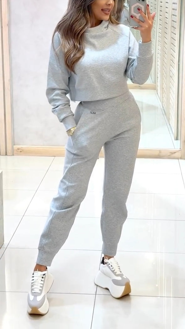 Women Round Neck Casual Suit