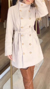 Women Round Neck Double-breasted Temperament Casual Windbreaker