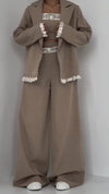 Women Splicing Printed Temperament Casual Three-piece Set