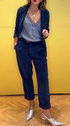 Womens Lapel Jacket + Pants Solid Color Temperament Commuter Set