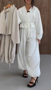 Womens V-neck Solid Color Temperament Casual Set