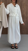 Womens V-neck Solid Color Temperament Casual Set
