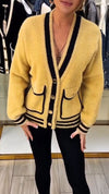 Women Spliced Plush Casual Cardigan