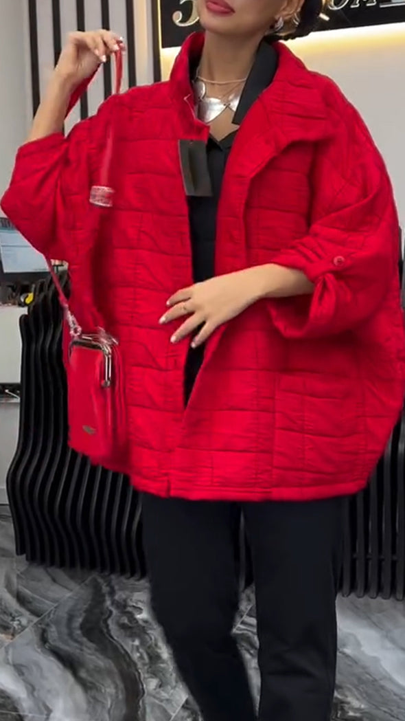Womens Spliced Casual Coat