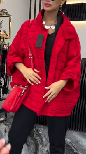 Womens Spliced Casual Coat
