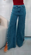 Womens Side Hot Diamond Casual Jeans
