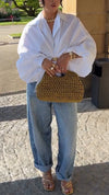 Womens Lapel Loose Shirt + Wash Jeans Temperament Casual Suit