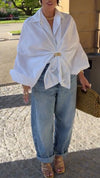 Womens Lapel Loose Shirt + Wash Jeans Temperament Casual Suit