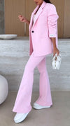 Womens Lapel Solid Color Temperament Commuter Set