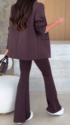 Womens Lapel Solid Color Temperament Commuter Set