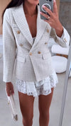 Womens Lapel Metal Buckle Decorative Casual Jacket