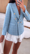 Womens Lapel Metal Buckle Decorative Casual Jacket