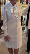 Women Round Neck and Breasted Spliced Elegant Temperament Dress