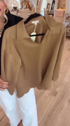 Women Lapel Solid Color Top