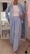 Womens Lapel Solid Color Casual Set