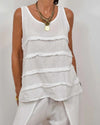 Women Round Neck Splicing Top + Pants Casual Suit