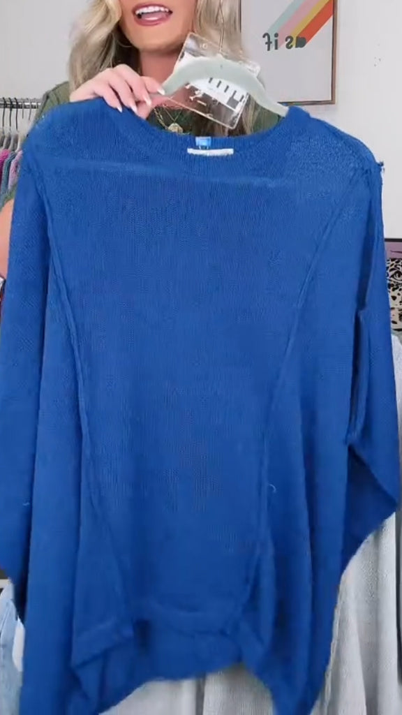 Women Round Neck Solid Color Spliced Casual Top