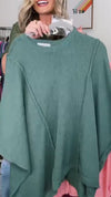 Women Round Neck Solid Color Spliced Casual Top