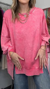 Ladies Round Neck Patchwork Dyed Casual Top