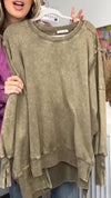 Ladies Round Neck Patchwork Dyed Casual Top