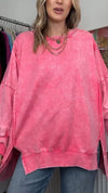 Ladies Round Neck Patchwork Dyed Casual Top