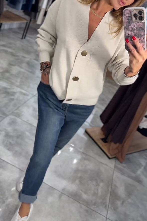 Women Breasted Knitted Casual Cardigan